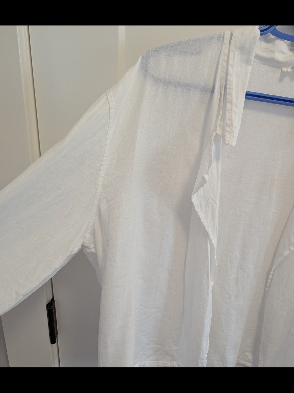 Aritzia Wilfred Free Linen Blend Open Front Top | Lightweight White Layering Shi - Picture 4 of 8